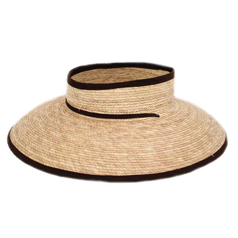 Open Crown Palm Visor Hat with Chin Cord – Peter Grimm Headwear Natural Palm M/L (58 cm)