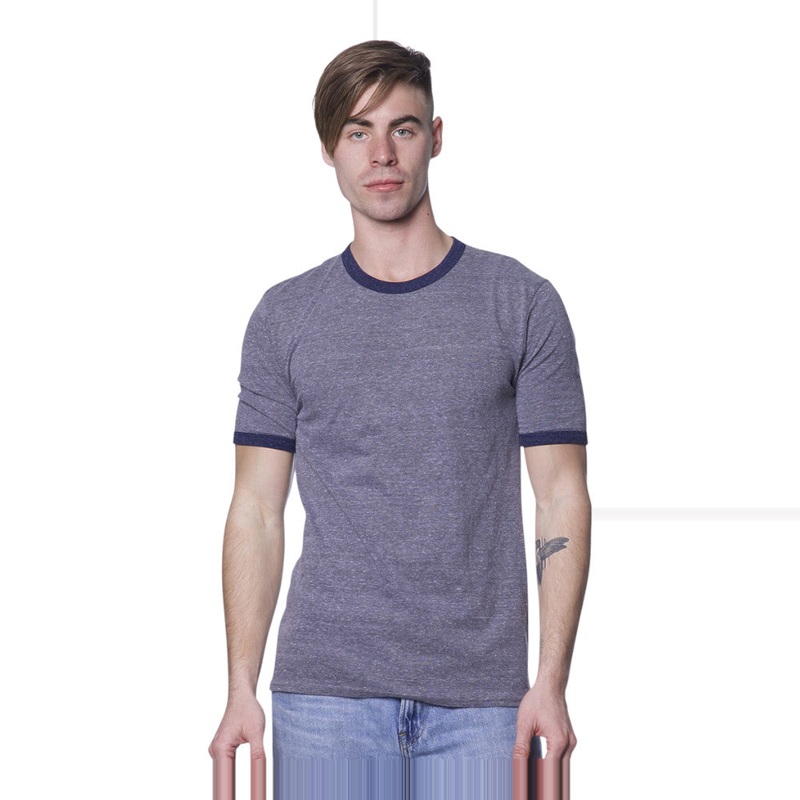 Royal Apparel Unisex Triblend Ringer T-Shirt  Style 20052 Made in USA Tri Vintage Grey Pool XS