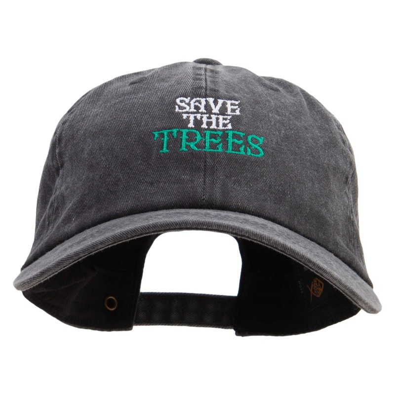 Saving Trees Embroidered Cotton Twill Premium Pigment Dyed Cap Black One Size