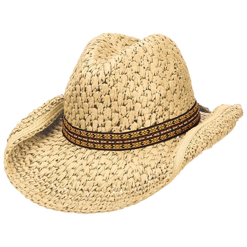 Scala Hats Outlier Crocheted Toyo Straw Outback Hat – Natural 1-Size