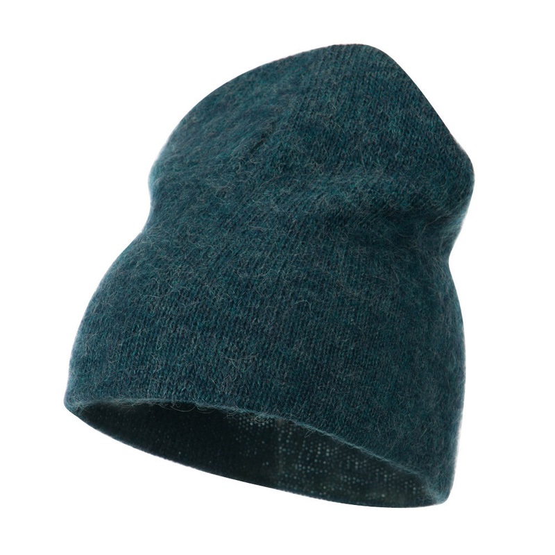 Short American Mohair Beanie Blue One Size