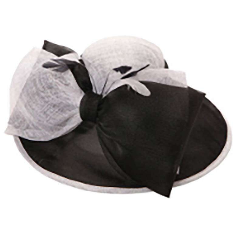 Sinamay and Organza Hat with Large Bow – Something Special Hat Collection Black and White
