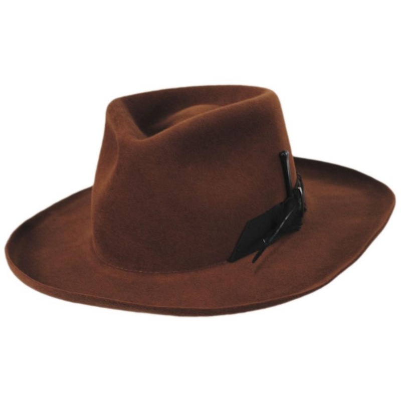 Barksdale Polished Wool Felt Fedora Hat WHISKEY S