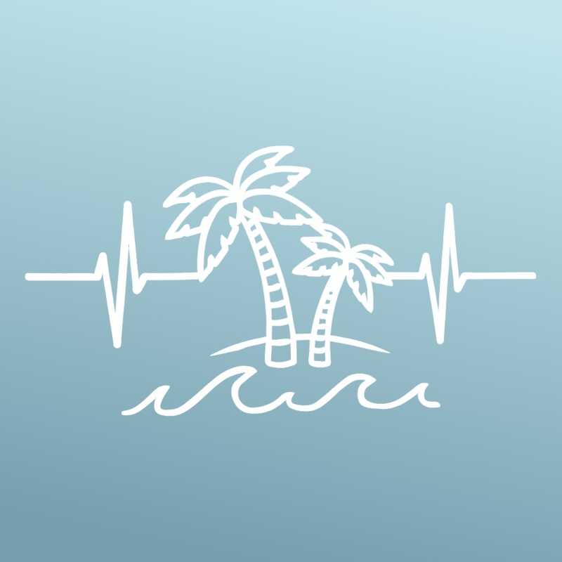 Beach – Sticker – Vinyl – White