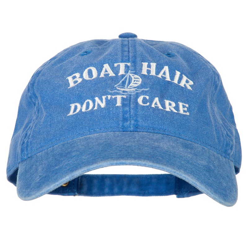 Boat Hair Don’t Care Embroidered Washed Cotton Twill Cap Royal One Size