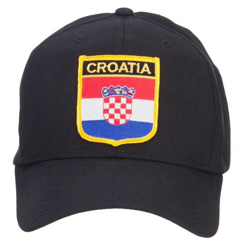 Croatia Flag Shield Patched Cap Black One Size