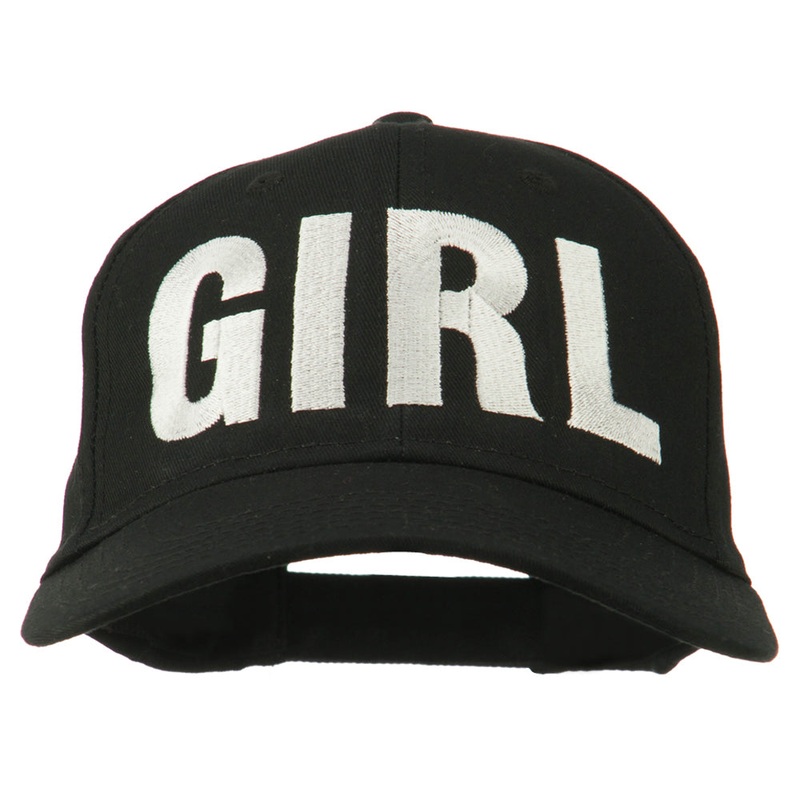 Girl Hip Hop Embroidered Cotton Twill Cap Black One Size
