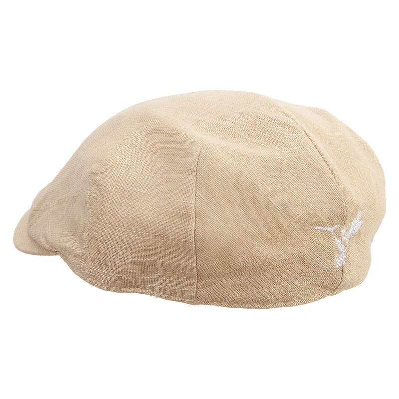 Humming Bird Logo Embroidered Big Size Men’s Linen Ivy Cap Khaki XL-2XL