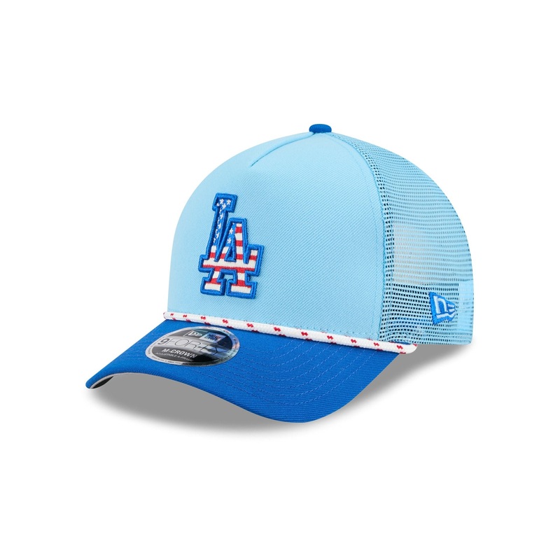 Los Angeles Dodgers Independence Day 2025 9FORTY M-Crown A-Frame Trucker Hat One Size