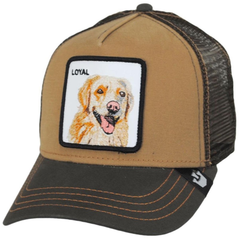 Loyal Dog Mesh Trucker Snapback Baseball Cap BROWN ADJUSTABLE