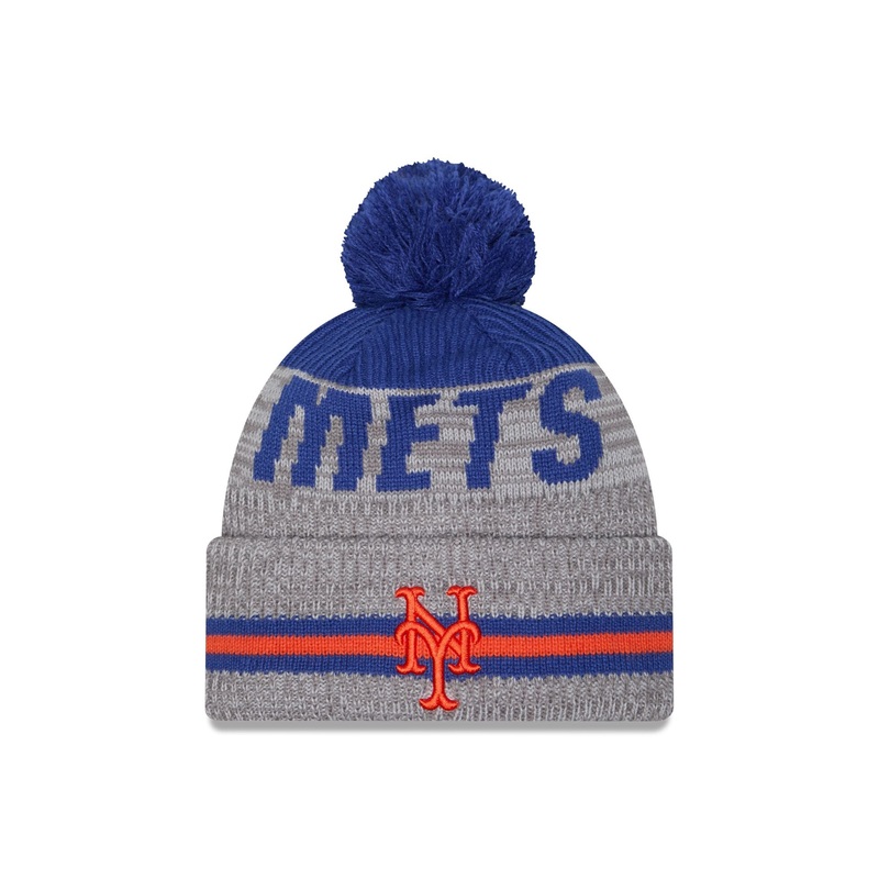 New York Mets Runner Pom Knit Hat One Size