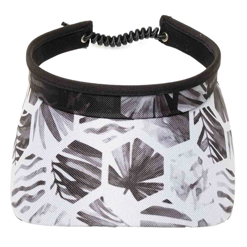 Palm Shadows Golf Sun Visor with Coil Lace – GloveIt Black / White