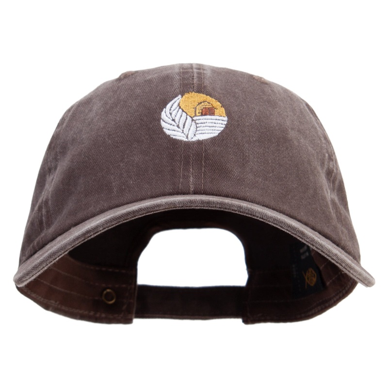 Tabacco Farm Icon Embroidered Unstructured Pigment Dyed Cotton Cap Brown One Size