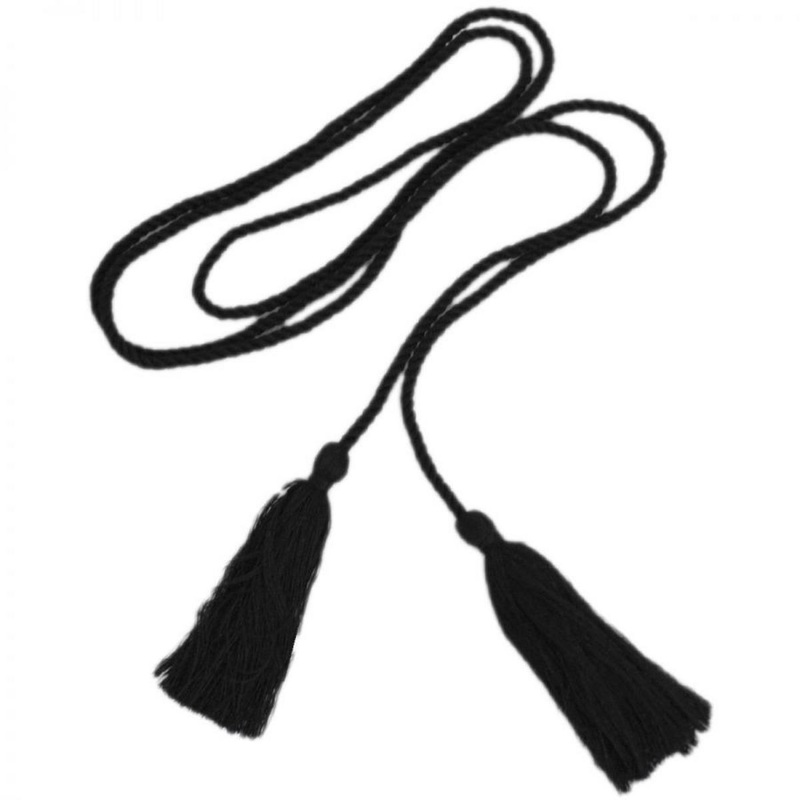Tassel Cord Hat Band BLACK ONE SIZE