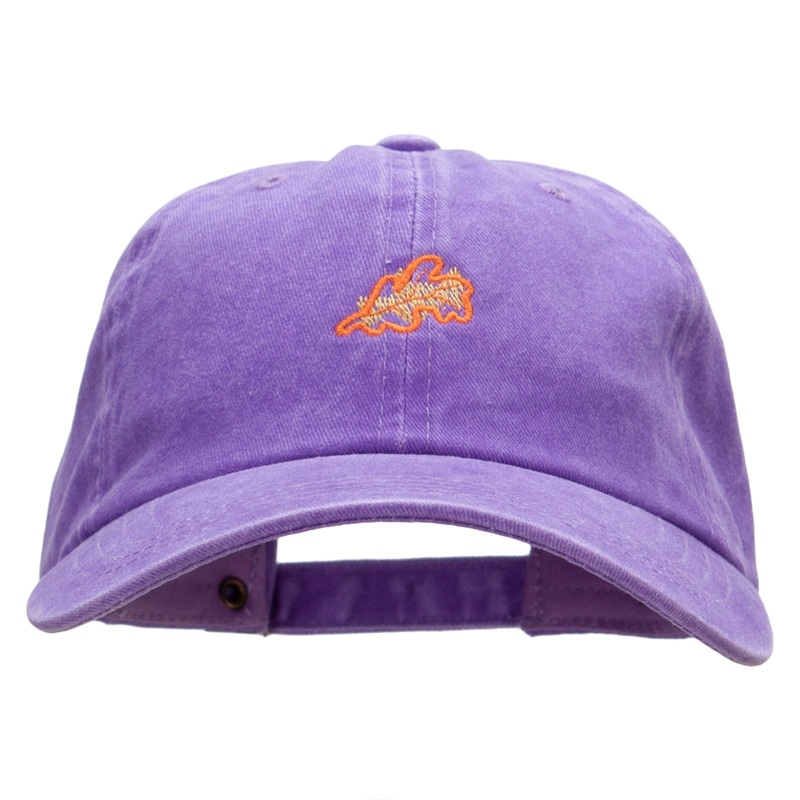 Abstract Leaf Embroidered Unstructured Cotton Cap Purple One Size