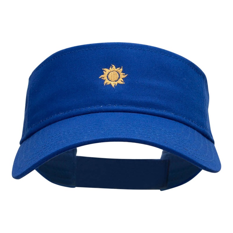 Mini Tribal Sun Embroidered Cotton Twill Visor Royal One Size