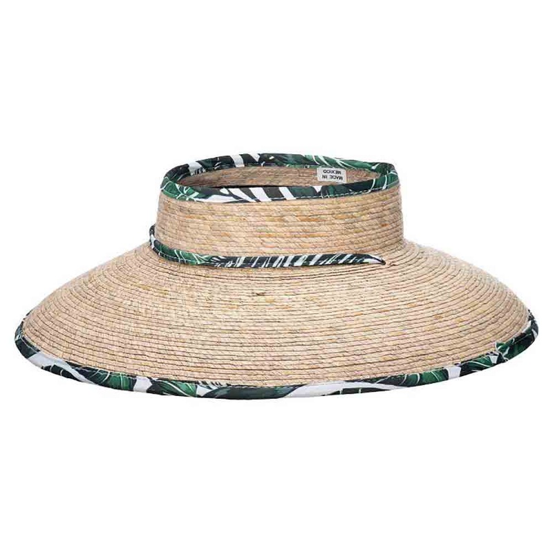 Open Crown Palm Visor Hat with Trimmed Brim – Makai Hat Co Natural M/L (57-59 cm)