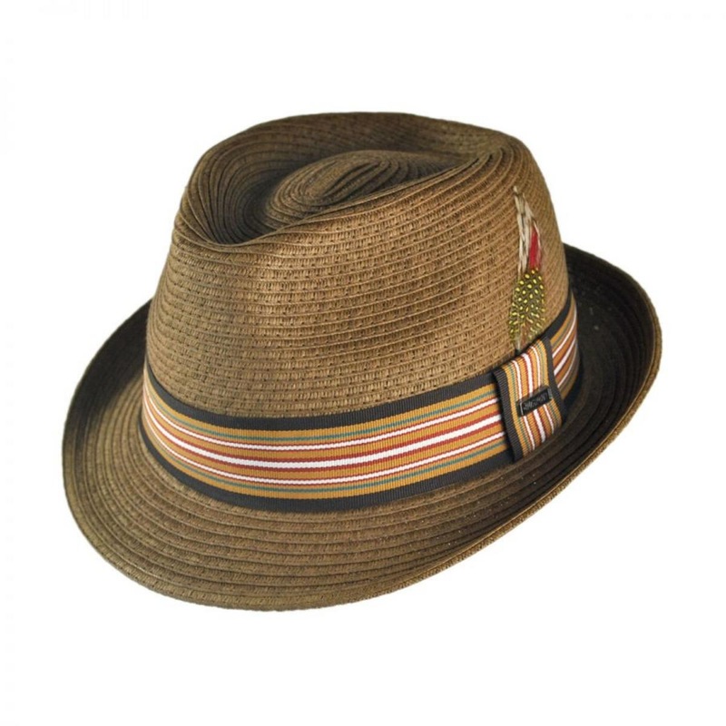 Ridley Toyo Straw Trilby Fedora Hat CHESTNUT S