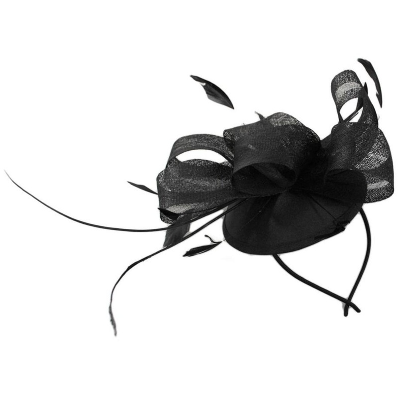Sasha Sinamay Straw Fascinator Hat BLACK ONE SIZE FITS MOST