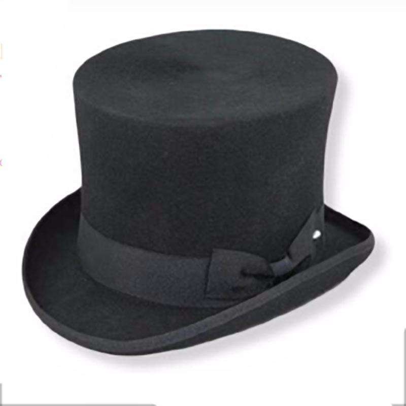 Victorian Shape Wool Felt Top Hat by JSA Black L (up to 59 cm)