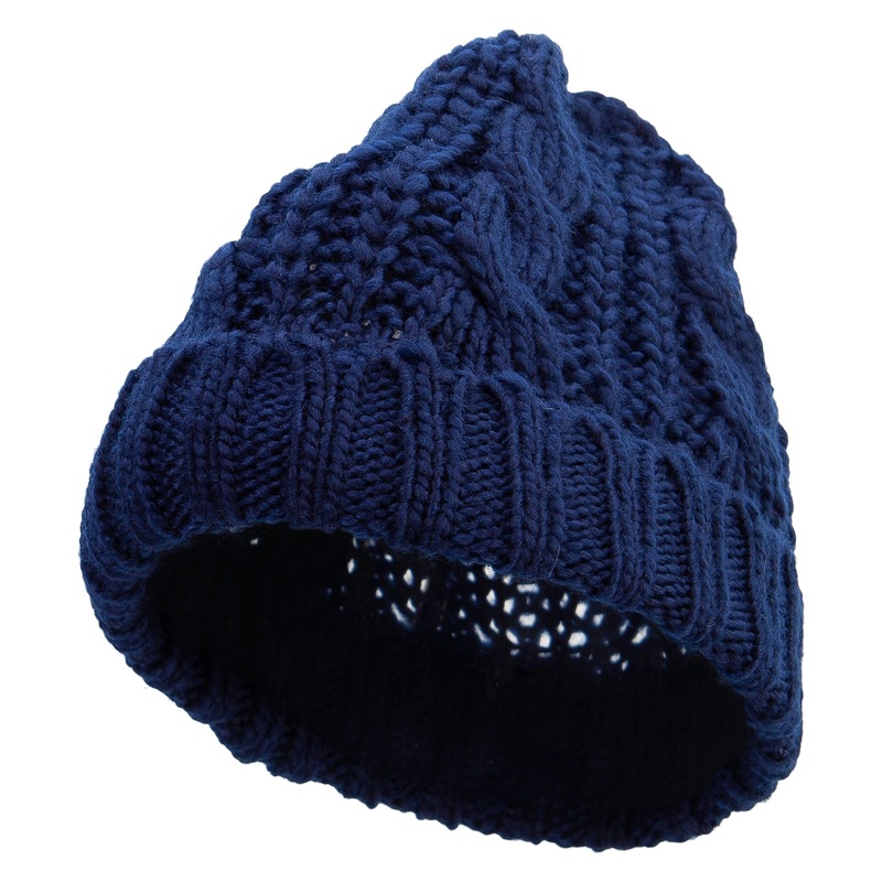 Women’s Cable Knit Cuff Beanie Navy One Size