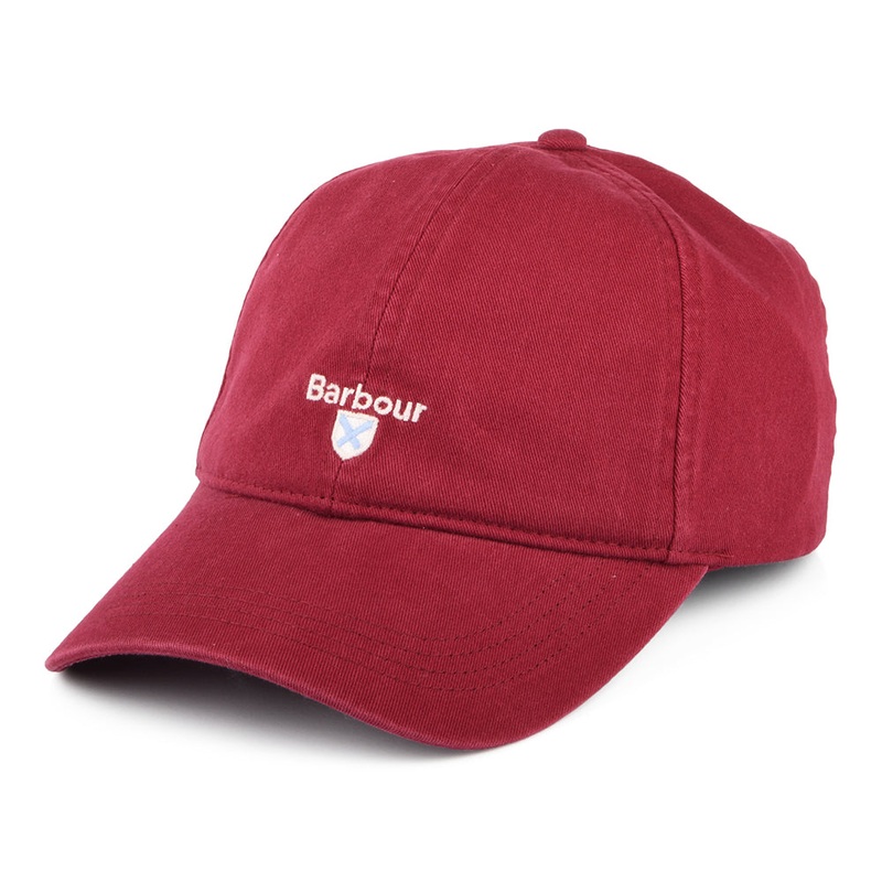 Barbour Hats Cascade Cotton Baseball Cap – Deep Red Adjustable
