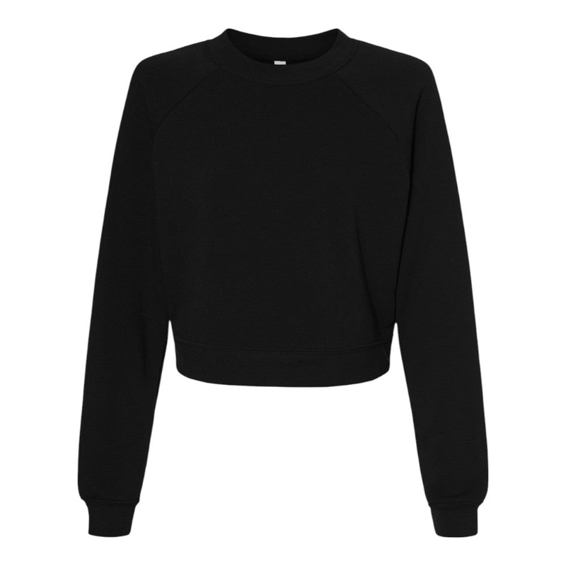 BELLA + CANVAS 7505 Womens Raglan Pullover Fleece Black S