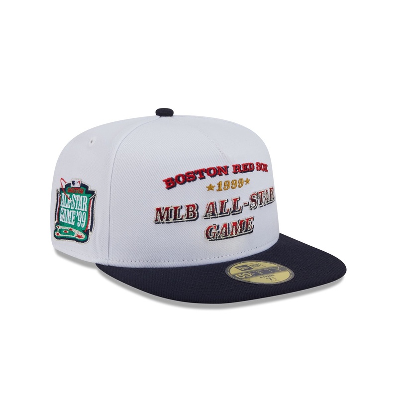 Boston Red Sox Summer Derby White 59FIFTY A-Frame Fitted Hat 7