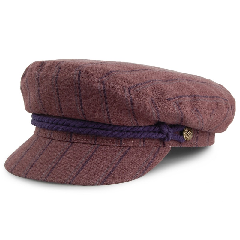 Brixton Hats Striped Fiddler Cap – Chestnut Small-56cm