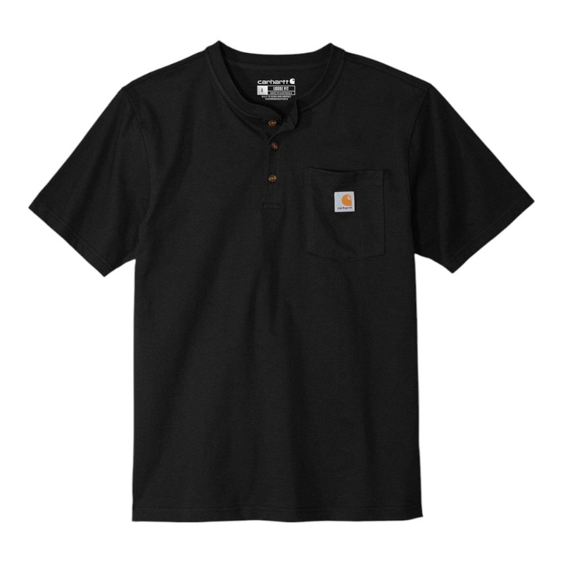 Carhartt CTK84 Short Sleeve Henley T-Shirt Black S