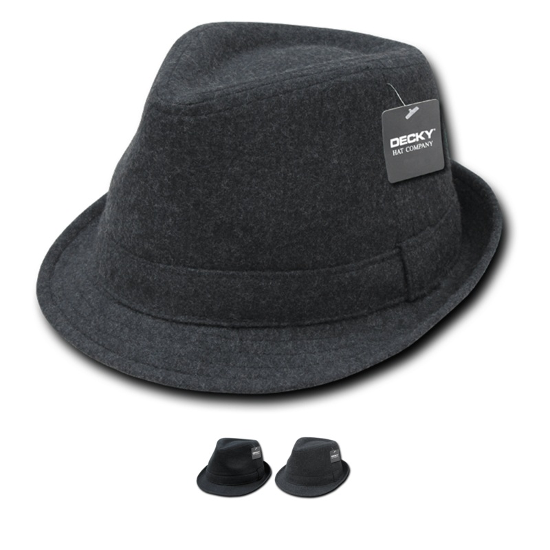 Decky 555 – Melton Wool Fedora Hat, Lunada Bay 555 Black S/M