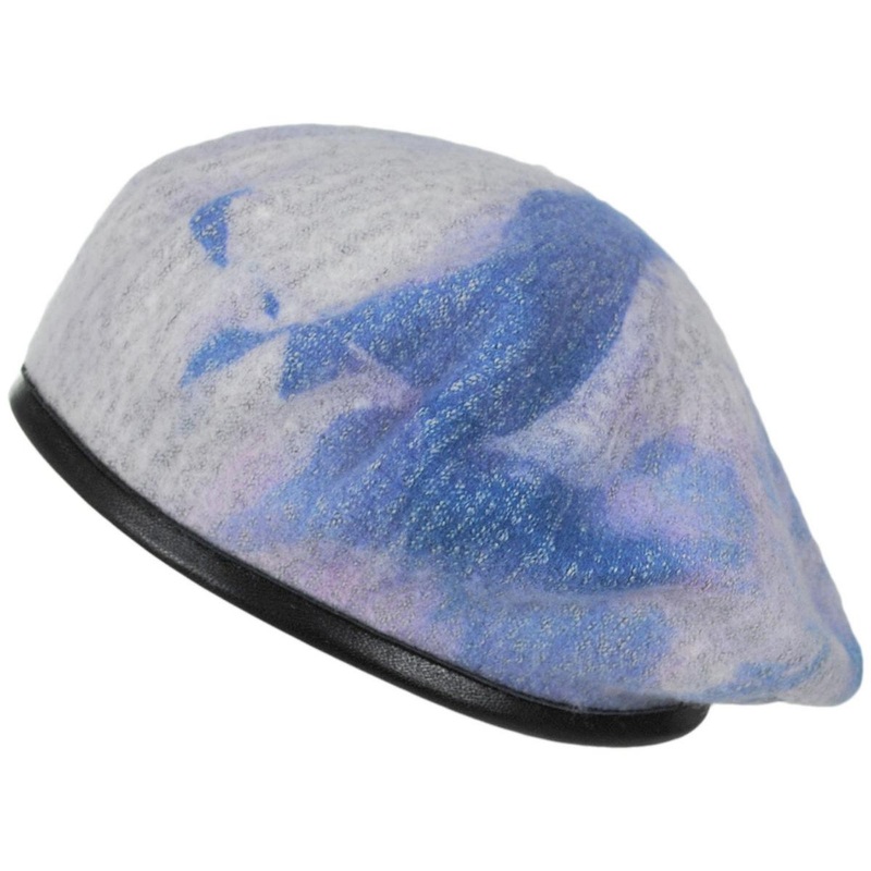 Heathered Tie Dye Wool Military Beret GLACIER/STARRY S