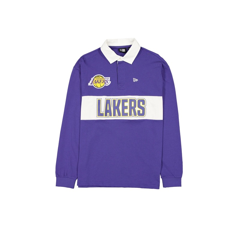 Los Angeles Lakers Ink Purple Long Sleeve Rugby Shirt S
