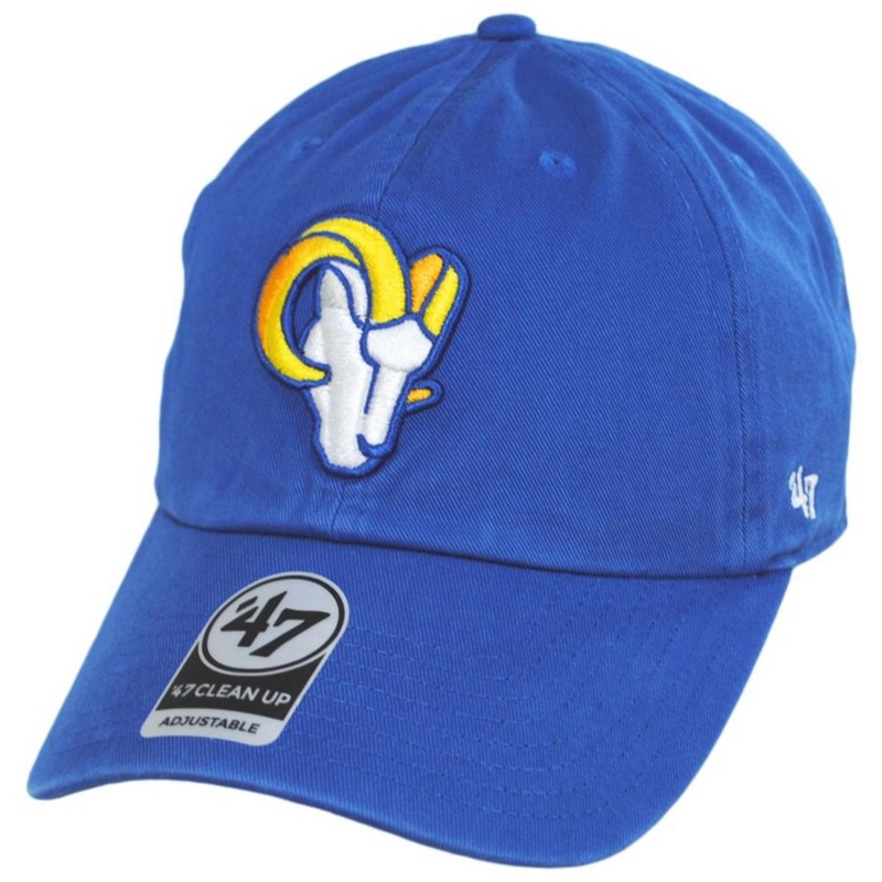 Los Angeles Rams NFL Clean Up Strapback Baseball Cap Dad Hat ROYAL BLUE ADJUSTABLE