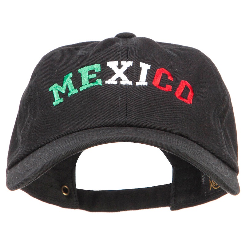 Mexico Letters Embroidered Unstructured Washed Cap Black One Size