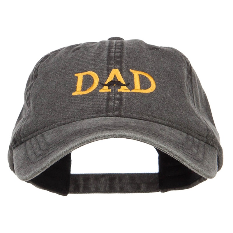 Mustache Dad Embroidered Washed Cap Black One Size
