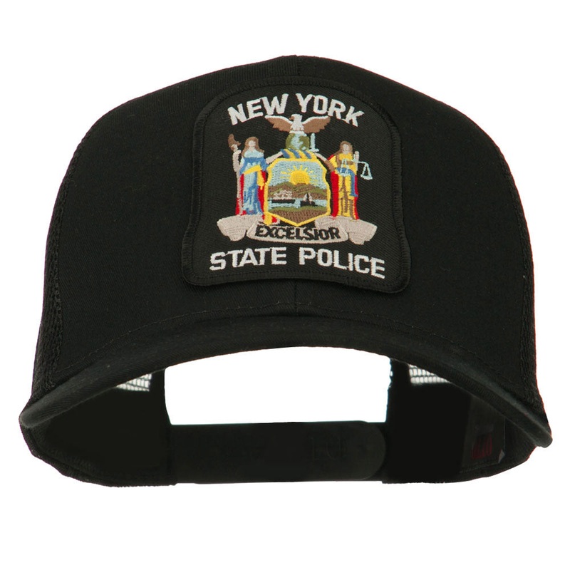 New York State Police Patched Mesh Back Cap Black One Size