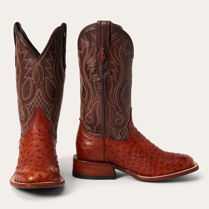 Ozzy Ostrich Boot Brown 7 D