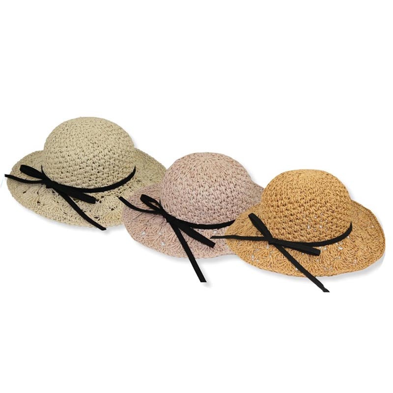 Petite Hat for Extra Small Heads – Crocheted Straw Hat Beige XXS (52 cm)