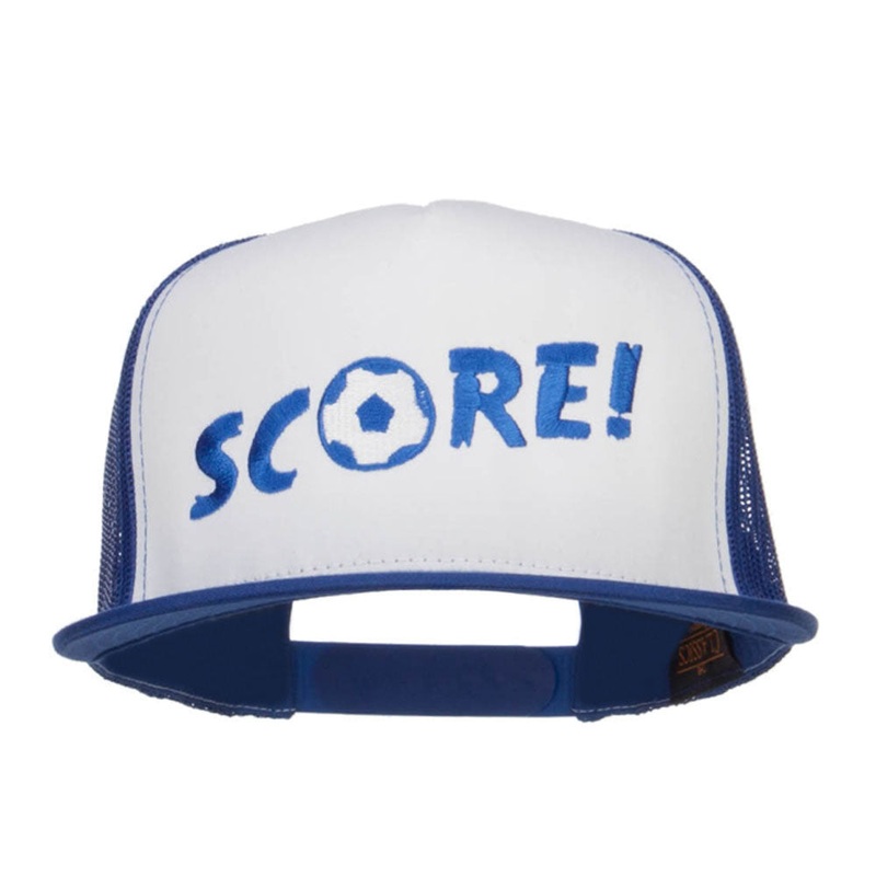 Soccer Score Embroidered Classic Trucker Cap Royal One Size