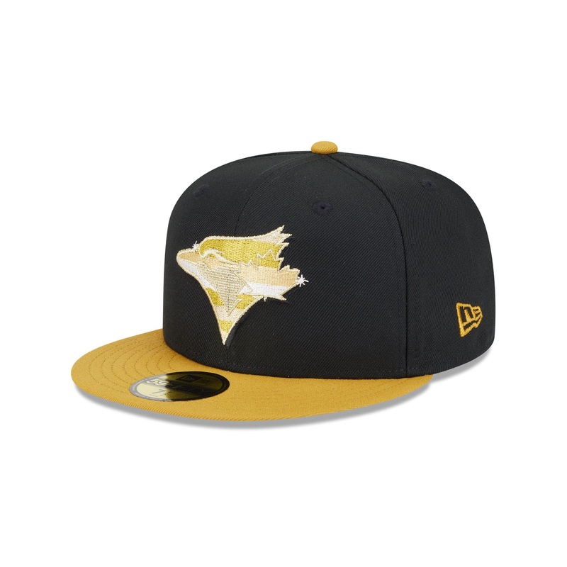 Toronto Blue Jays Metallic Gold Logo 59FIFTY Fitted Hat 7