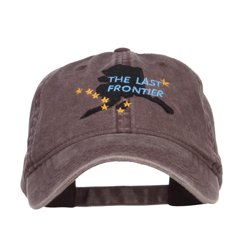 Alaska Last Frontier State Embroidered Cap Brown One Size
