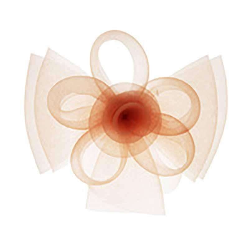 Loopy Flower Horsehair Fascinator Peach