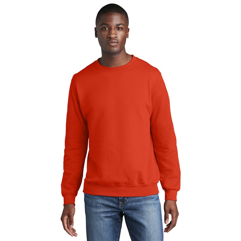 Port & Company PC78 Core Fleece Crewneck Sweatshirt – Orange Orange S