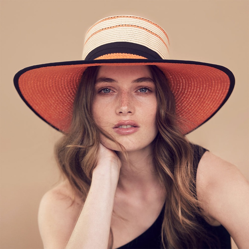 Seeberger Hats Toyo Straw Boater Hat – Natural-Orange 1-Size