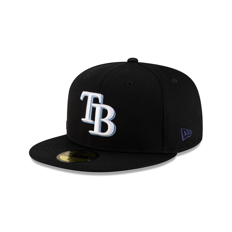 Tampa Bay Rays 2025 Clubhouse Black 59FIFTY Fitted Hat 7