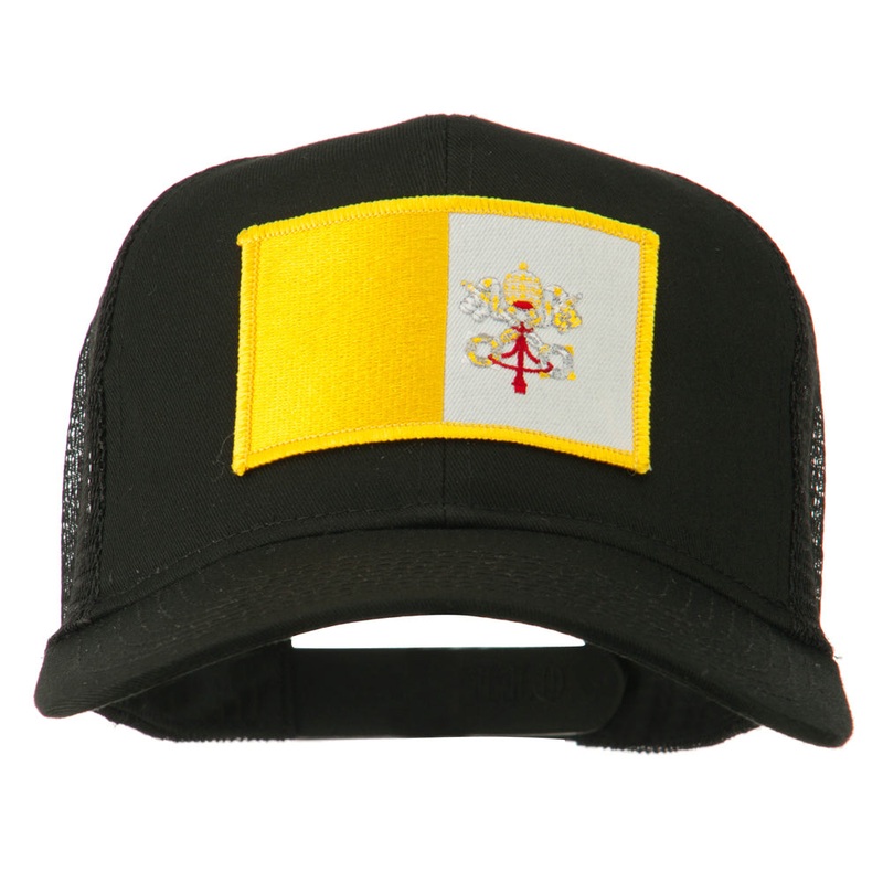 Vatican City Flag Patched Mesh Cap Black One Size