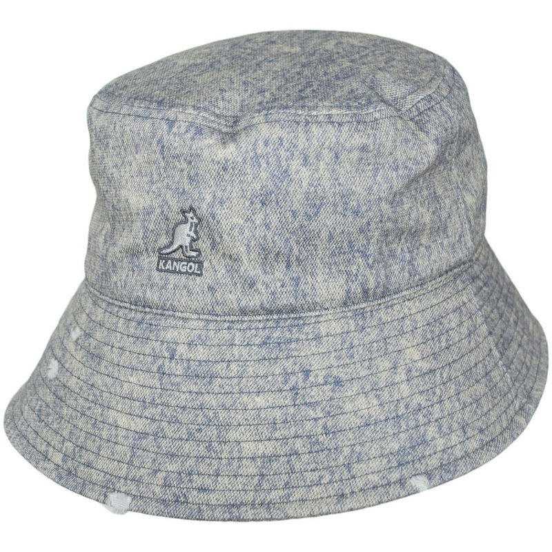 Washed Denim Cotton Bucket Hat BLUE S