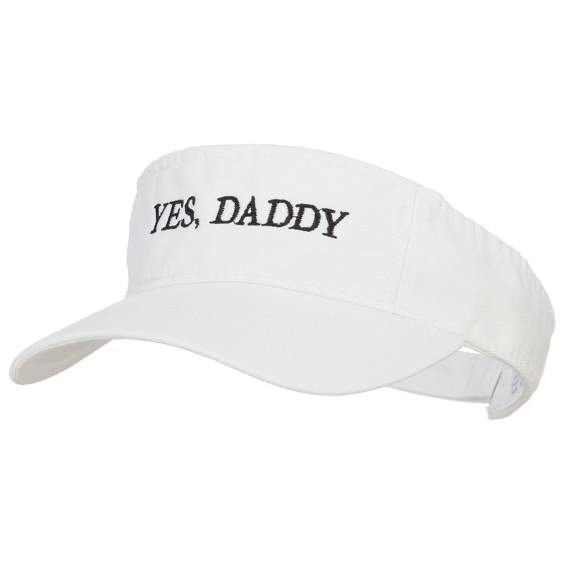 Yes, Daddy Embroidered Pro Style Cotton Washed Visor White One Size