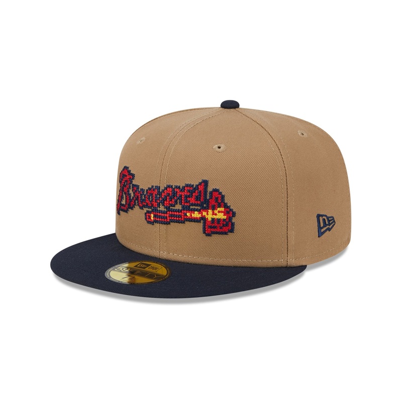 Atlanta Braves Classic 8-Bit Wordmark 59FIFTY Fitted Hat 7
